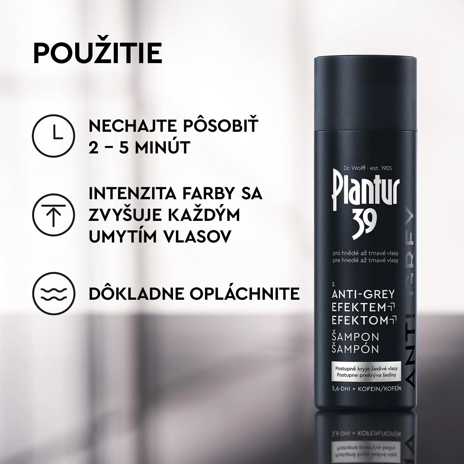 Plantur 39 Šampon s Anti-Grey efektem 1×200 ml, šampón proti šediveniu vlasov