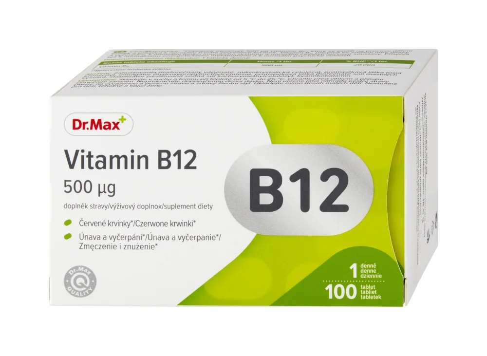 Dr. Max Vitamín B12 500 µg 1×100 tbl, výživový doplnok