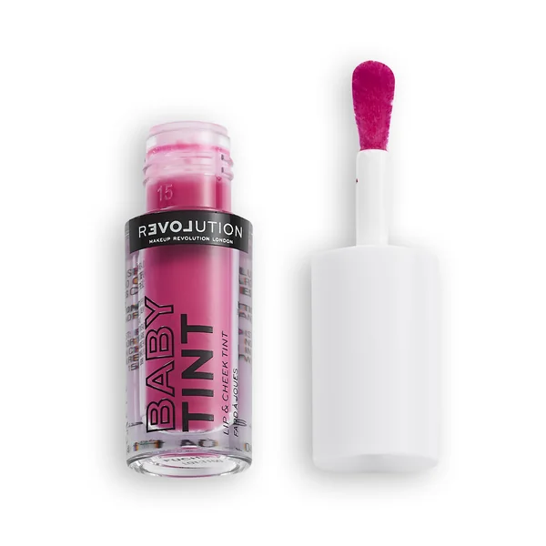 Revolution Relove, Baby Tint Fuchsia Lip & Cheek Tint, lícenka