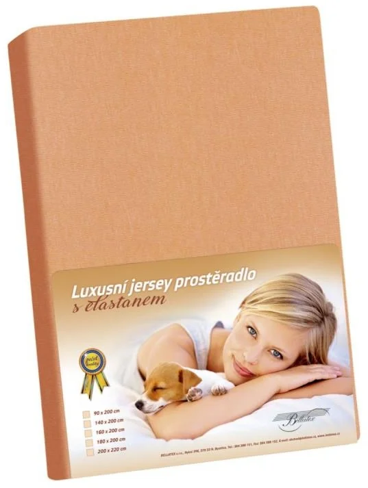 Jersey s elastanom prestieradlo 200x220 307 lososová KL5