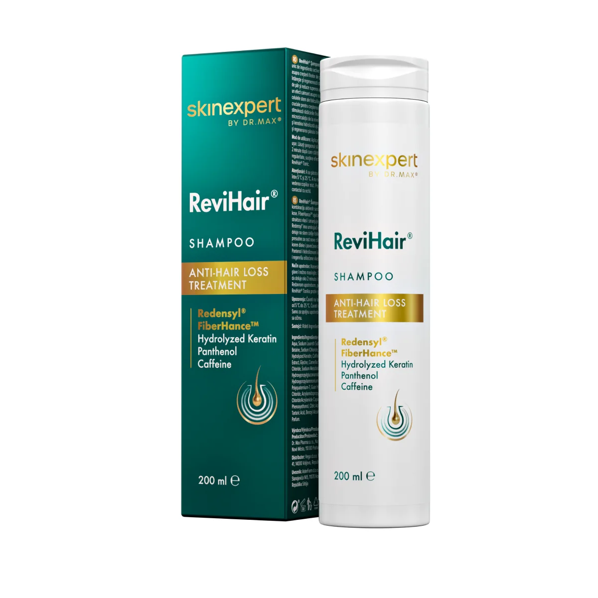 Skinexpert by Dr. Max ReviHair® šampón 200 ml, šampón proti vypadávaniu vlasov