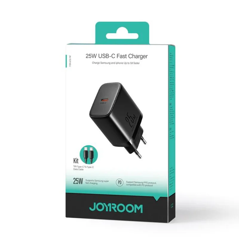 Joyroom JR-TCF11 sieťová nabíjačka USB-C 25W + kábel USB-C 1m, biela 