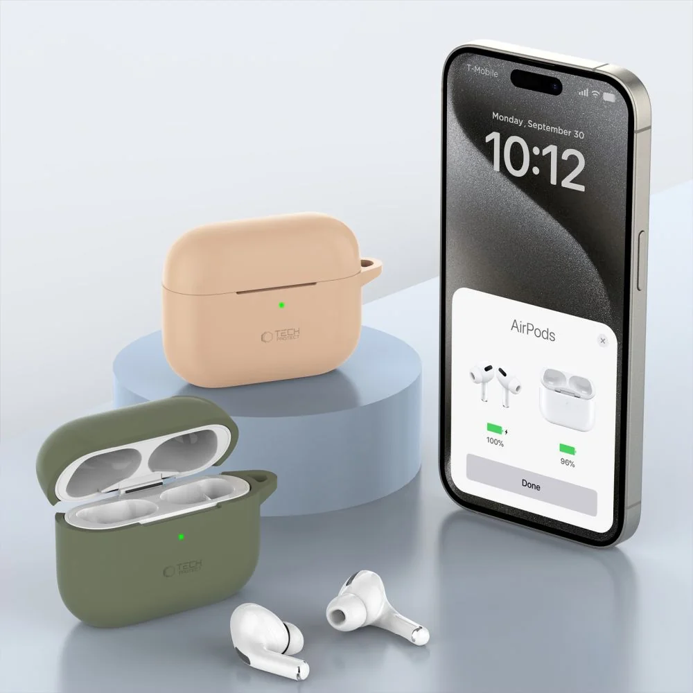 Tech-Protect Silicone Hook puzdro na Apple AirPods Pro 1 / 2, ružové 