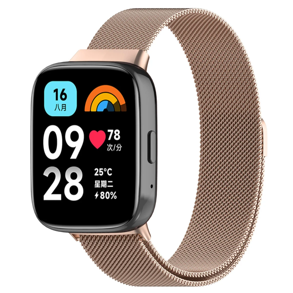 BStrap Milanese remienok na Xiaomi Redmi Watch 3 Active / Lite rose gold