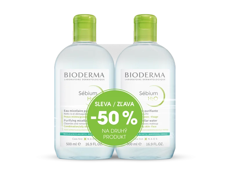 BIODERMA Sébium H2O 500ml 1+1 Festival