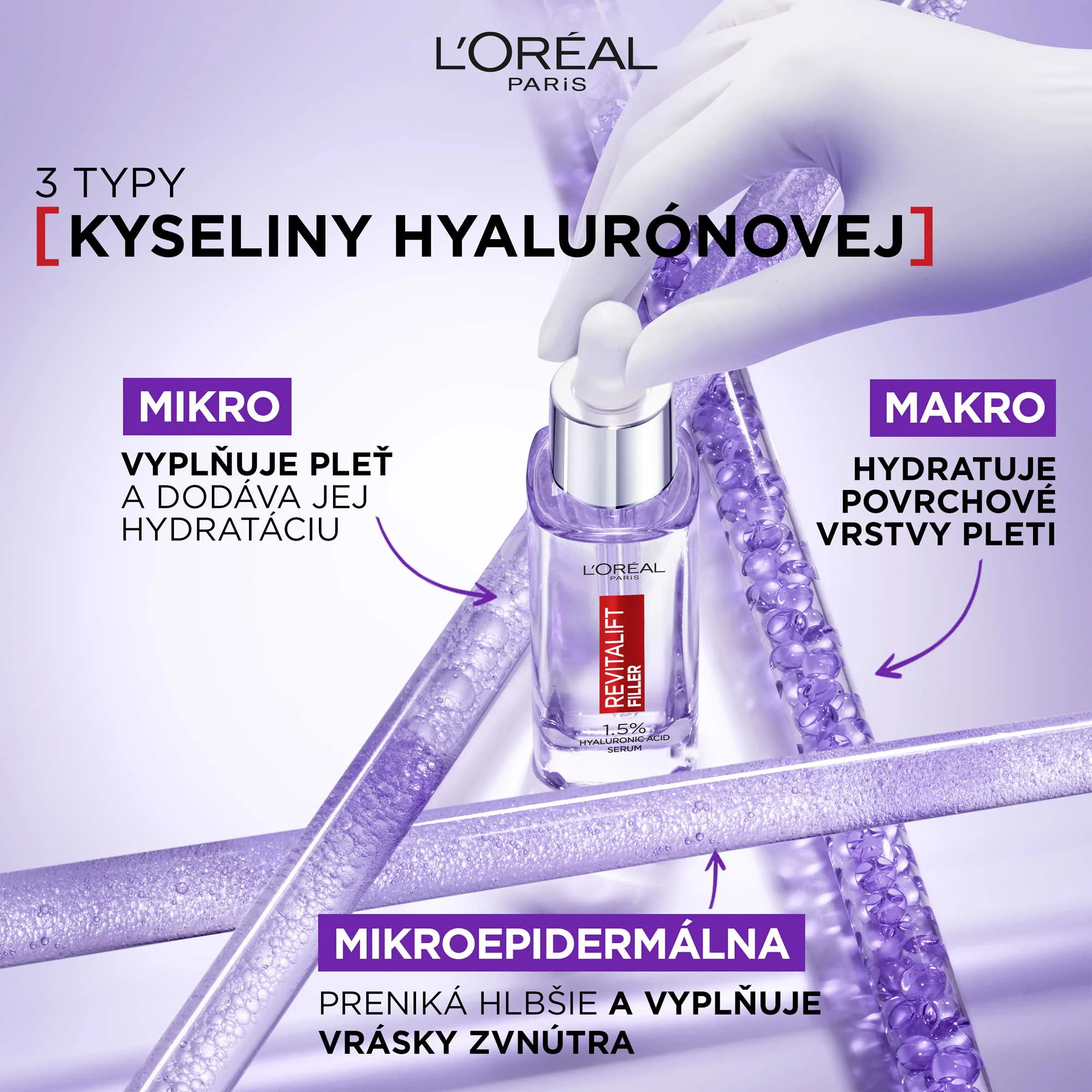 L'Oréal Paris Revitalift Filler Sérum proti vráskam s 1,5% čistej kyseliny hyalurónovej, 30 ml 1×30 ml, sérum proti vráskam