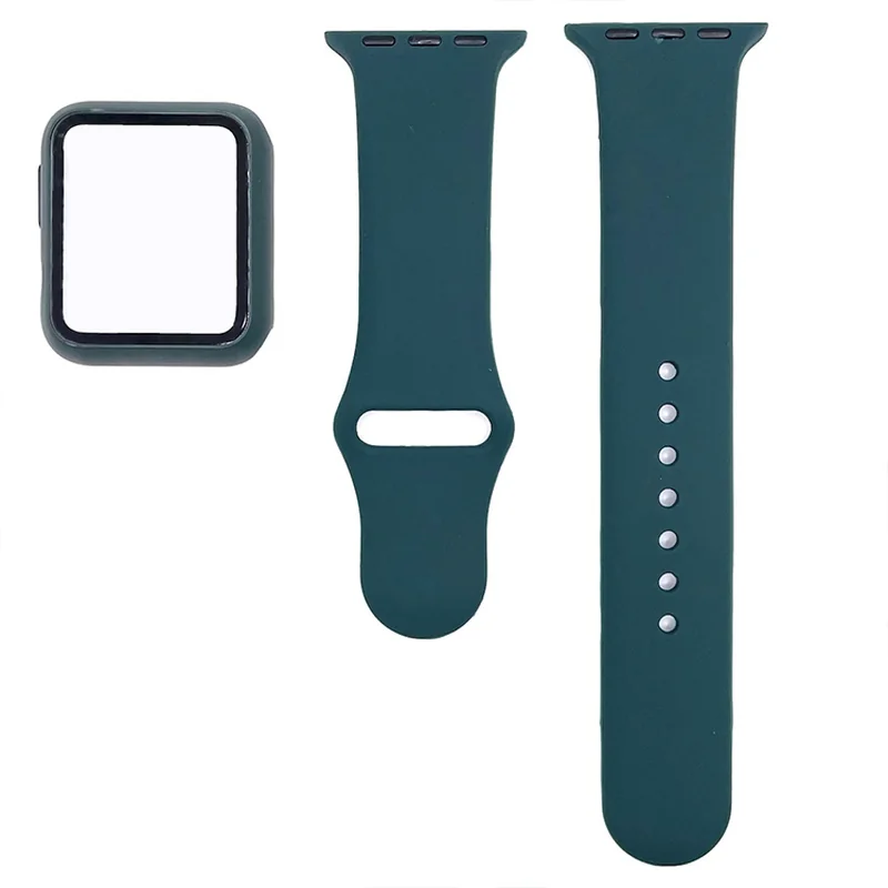 BStrap Silicone remienok s puzdrom na Apple Watch 38mm dark green