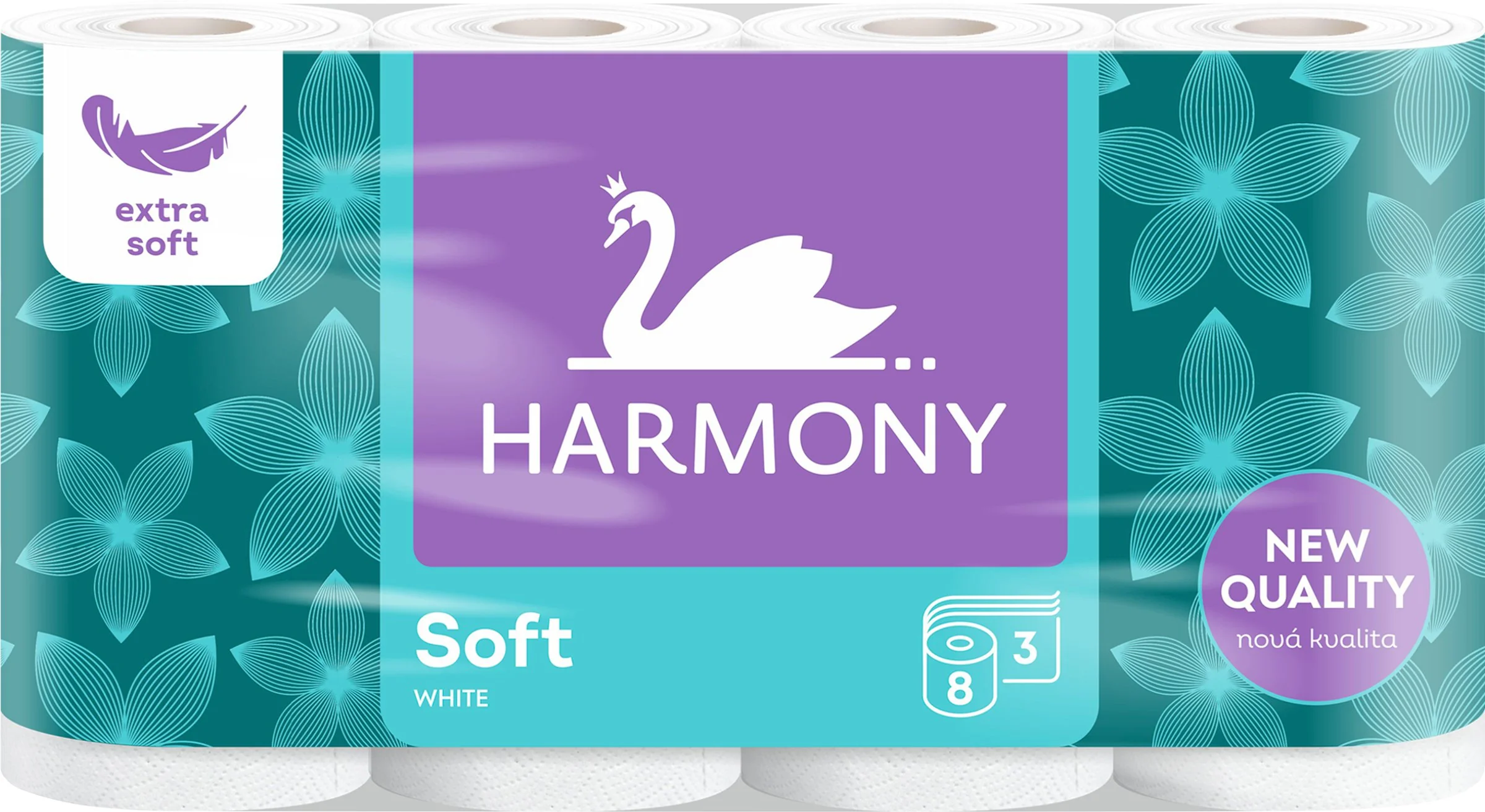 Toaletný papier 3-vrstvový Harmony Extra Soft biely