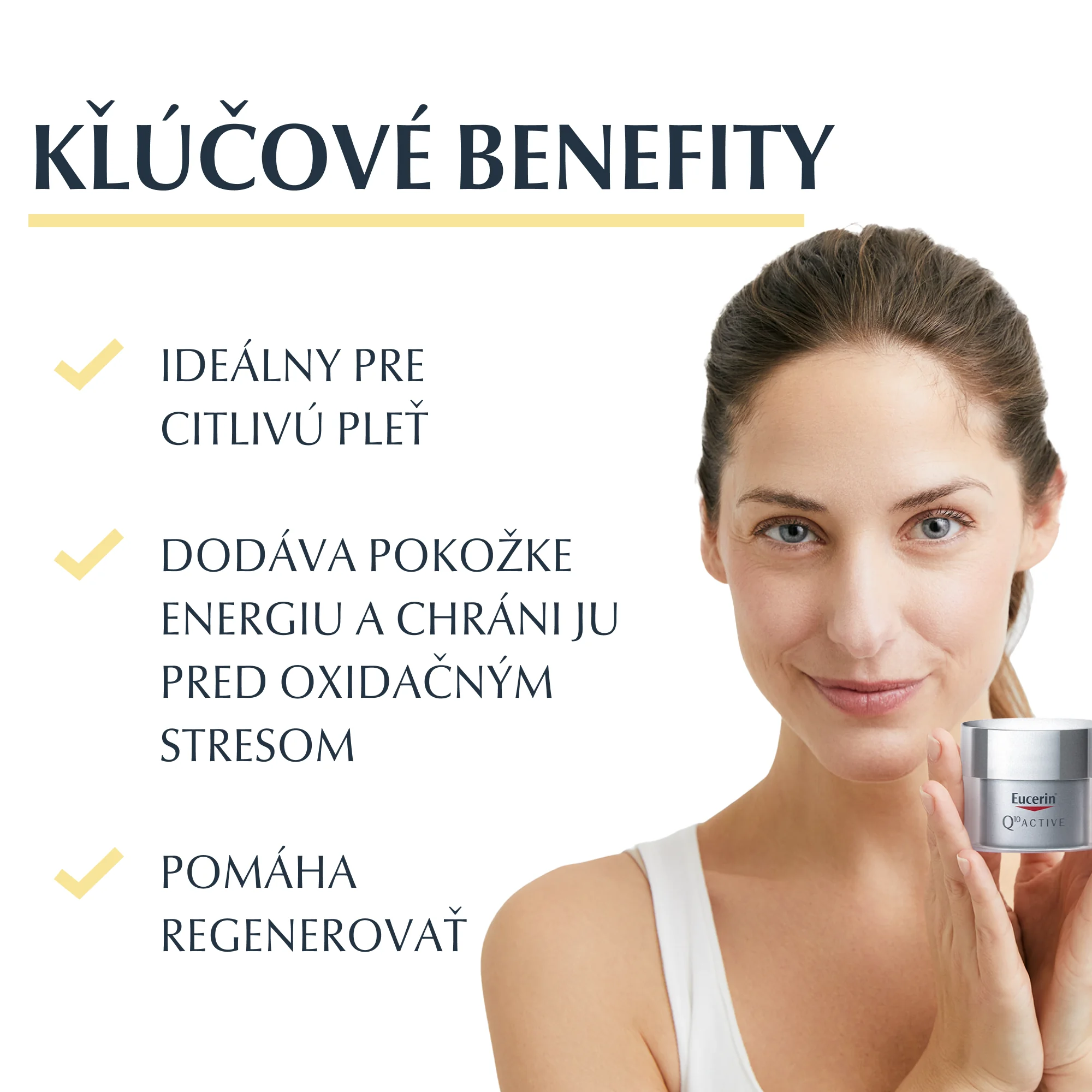 Eucerin Q10 ACTIVE nočný krém proti vráskam 1×50 ml, pre citlivú pokožku