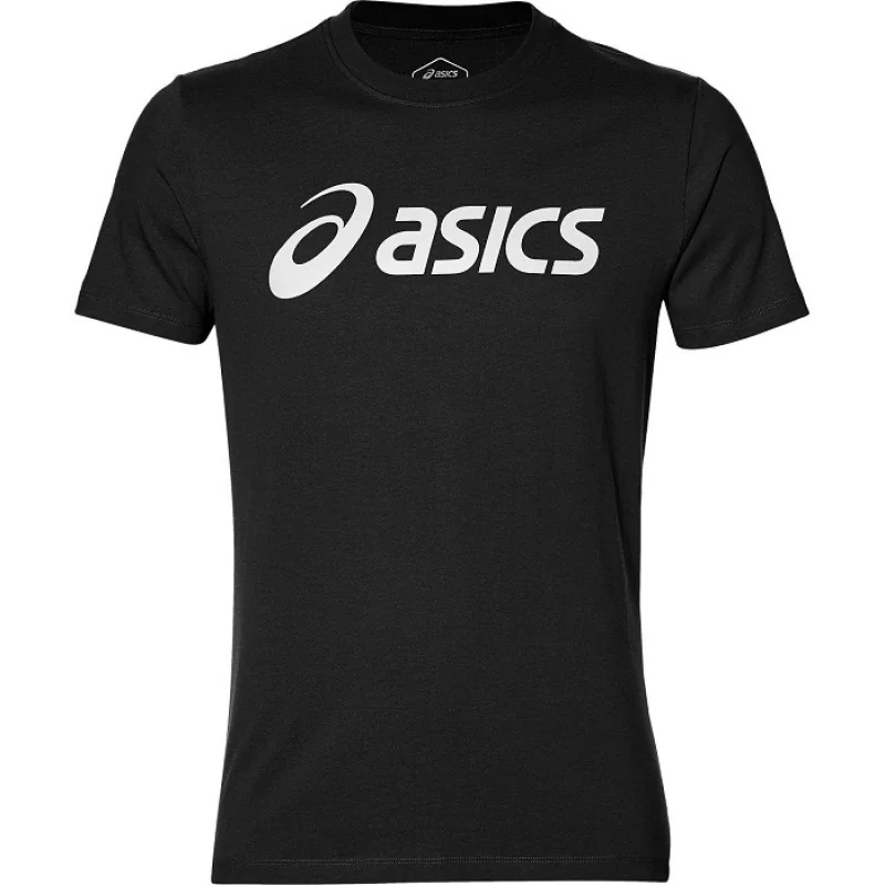 Asics Pánske Tričko s Krátkym Rukávom s Veľkým Logom, čierne veľ. S 47633-s