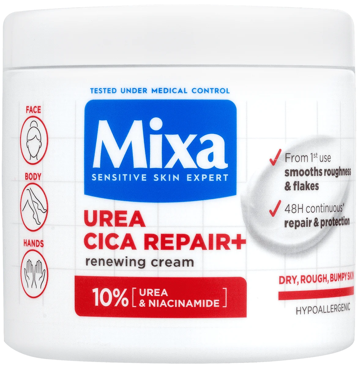 Mixa Urea Cica Repair+ regeneračná telová starostlivosť 1×400 ml, telový krém