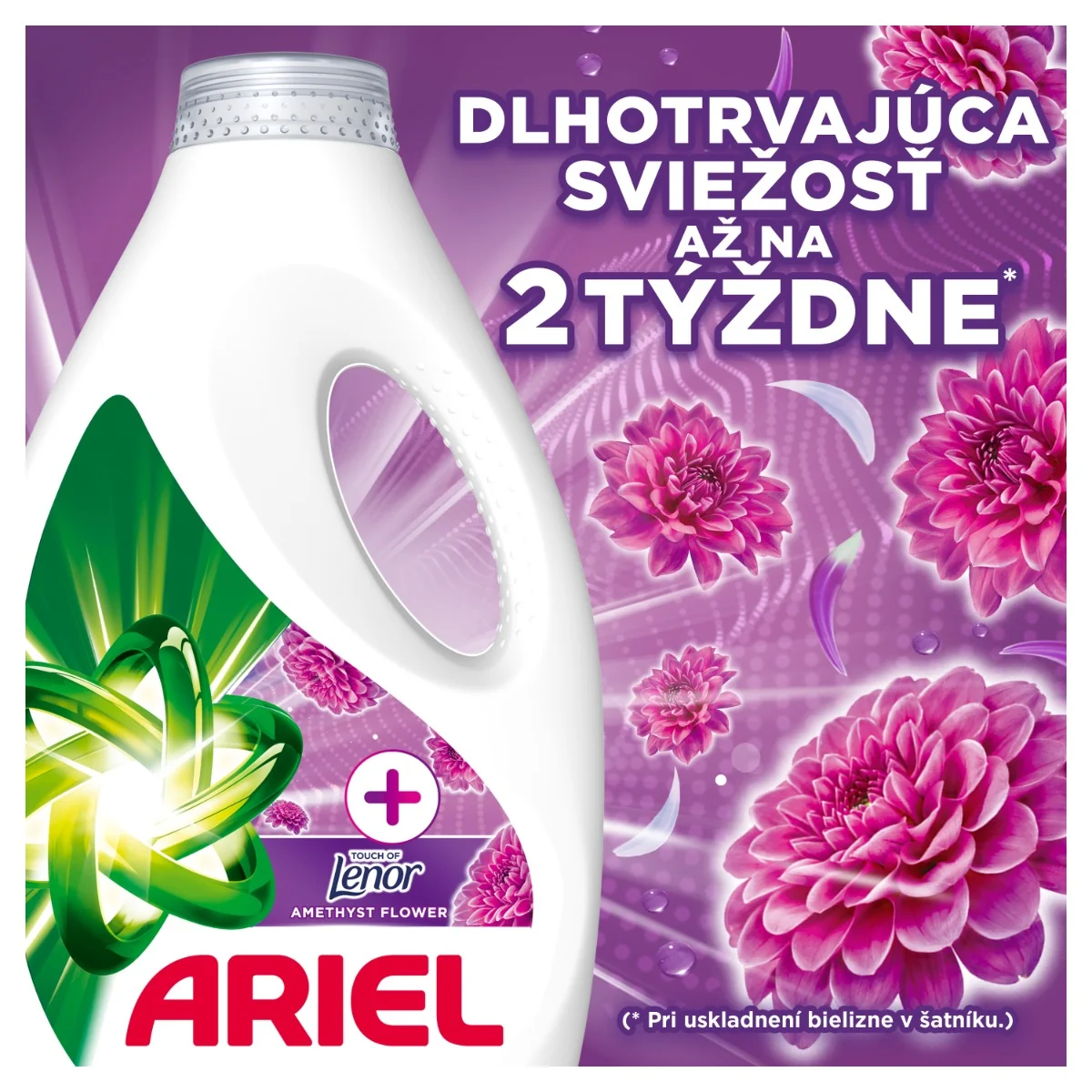 ARIEL TOUCH OF LENOR AMETHYST FLOWER GEL 3L/60PD 1×3000 ml, prací gél