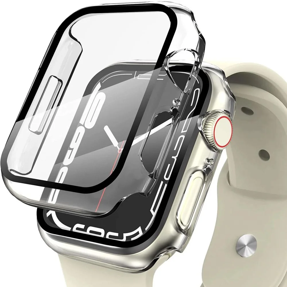 Tech-Protect Defense 360 puzdro s ochranným sklom na Apple Watch 7 45m m, priesvitné