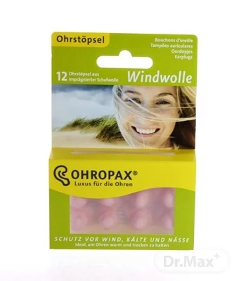 CHRANIC SLUCHU OHROPAX WINDWOLLE 12KS DO VODY