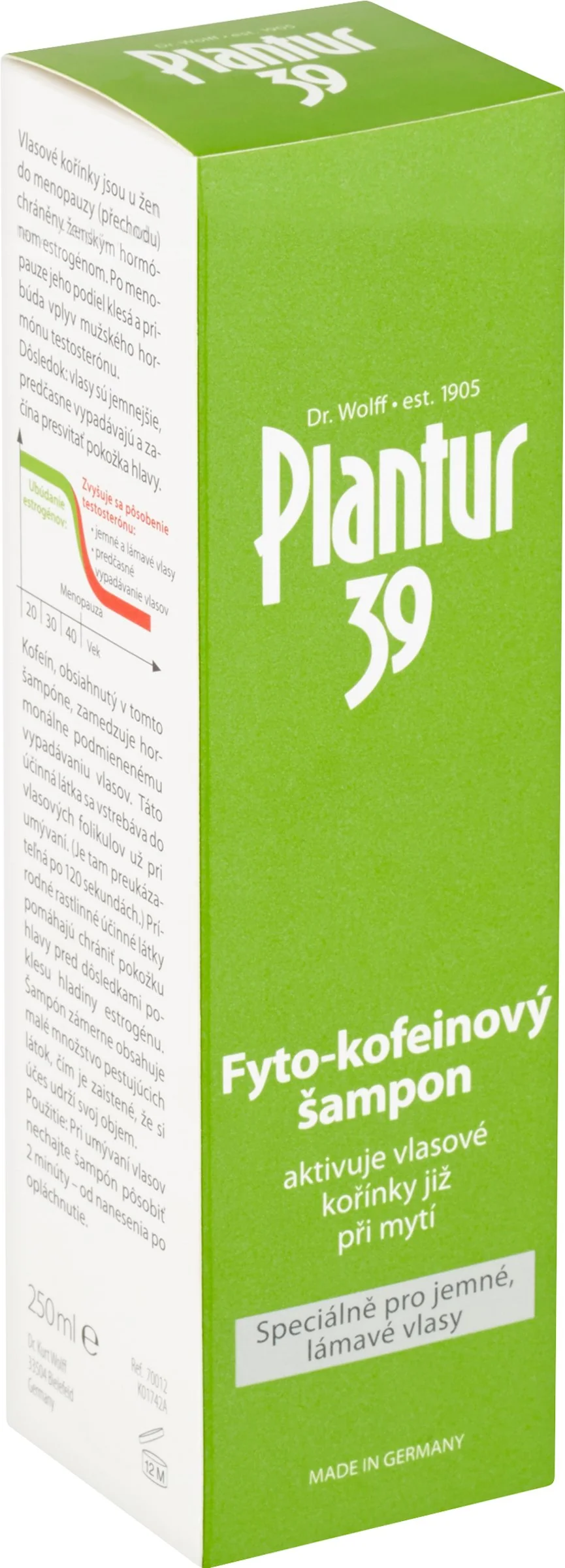 Plantur 39 Fyto-kofeinový šampón pre jemné vlasy 1×250 ml, kofeínový šampón