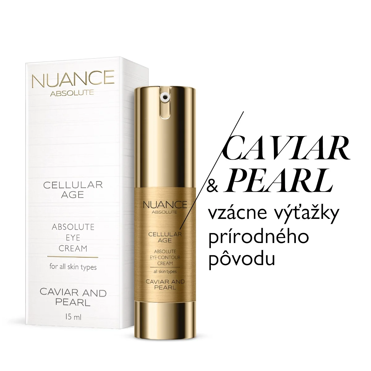 NUANCE CAVIAR AND PEARL očný krém, 15ml 1×15 ml, očný krém pre všetky typy pleti