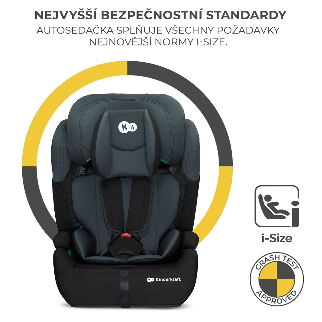 KINDERKRAFT Autosedačka Comfort up i-size black (76-150 cm) 1×1 ks, autosedačka