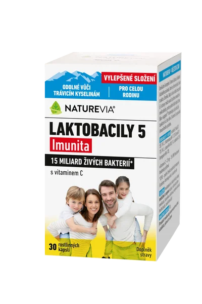 NATUREVIA LAKTOBACILY "5" Imunita s vitamínom C (30 cps)