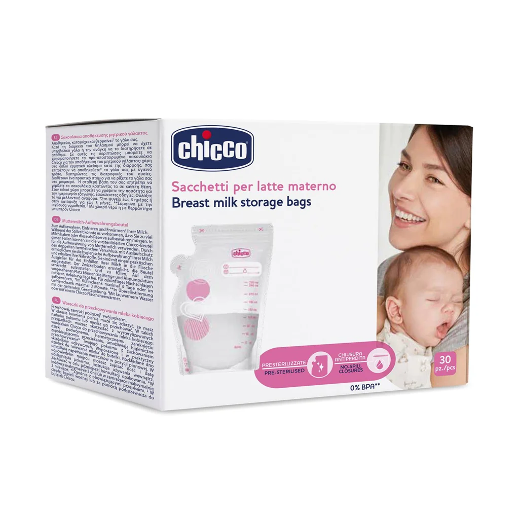 CHICCO Sáčky na materské mlieko 250 ml 30 ks 1×30 ks