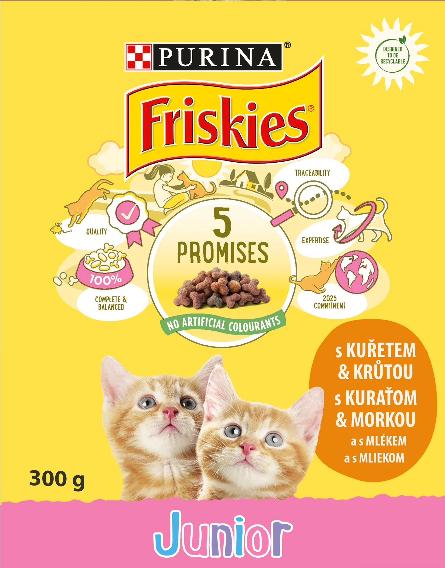 FRISKIES GM 10x300g Junior s kuraťom, mliekom a pridanou zeleninou