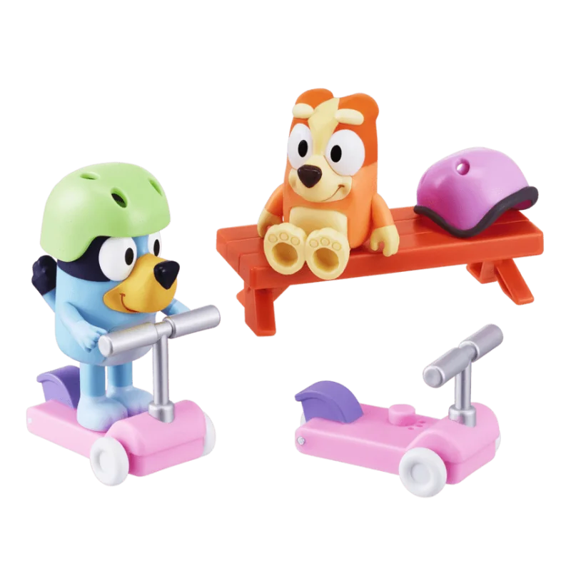 BLUEY Bluey & Bingo Scooter Fun, Zábava na skútri - set figúrok a príslušenstva 