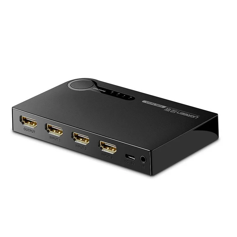 Ugreen HDMI - 3x HDMI Switch 3D 4K, IR, čierny 