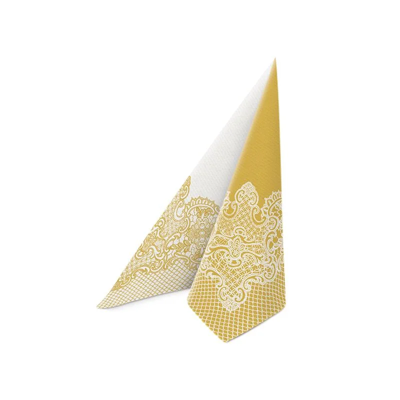 PAW - Obrúsky AIRLAID 40x40 cm - Reverse Royal Lace gold-white