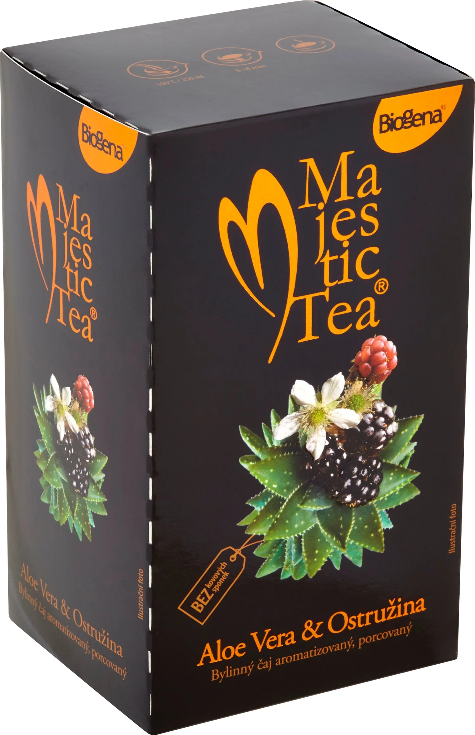 Biogena Majestic Tea Aloe Vera & Ostružina 20×2,5 g, ovocno-bylinná zmes