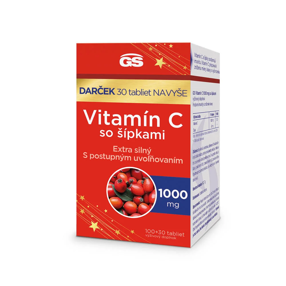 GS Vitamin C1000 so šípkami 1×130 tbl, výživový doplnok