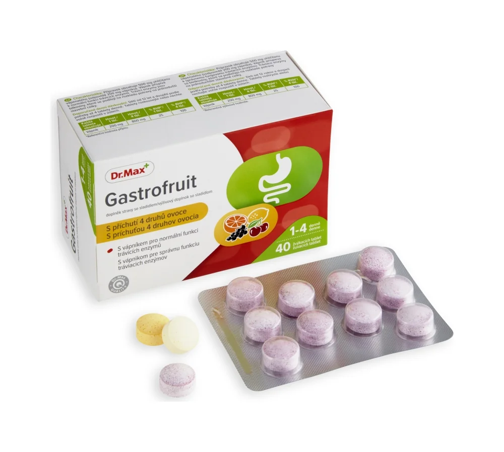 Dr. Max Gastrofruit 1×40 tbl, žuvacie tablety