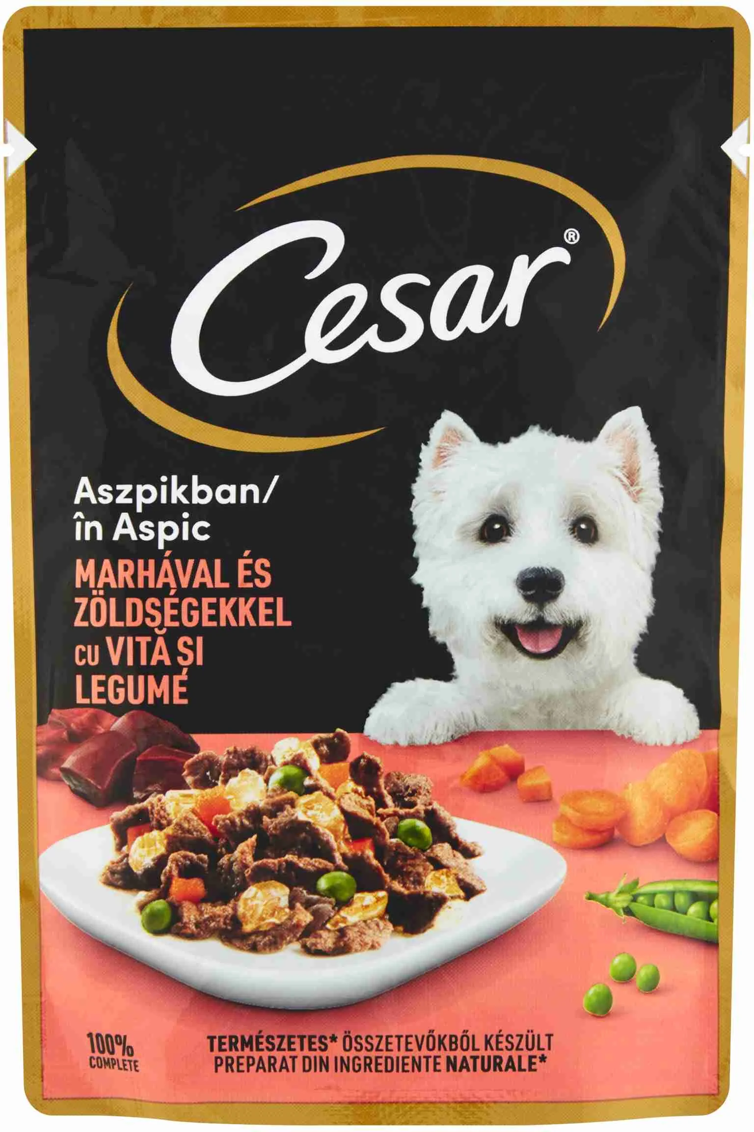 CESAR Kapsička jemné hovädzie so zeleninou v želé 100g 1×100 g, kapsička pre psy