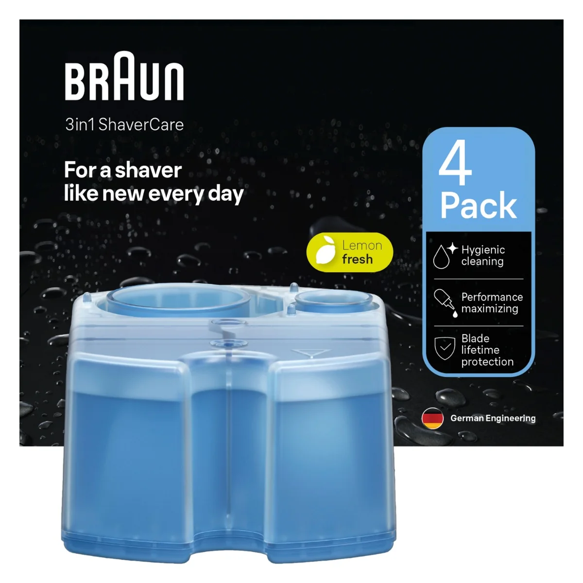 Braun 3 v 1 ShaverCare SmartCare Center Náhradná Náplň, Hygienické Čistenie, 4 ks 1×4 ks, náhradná náplň