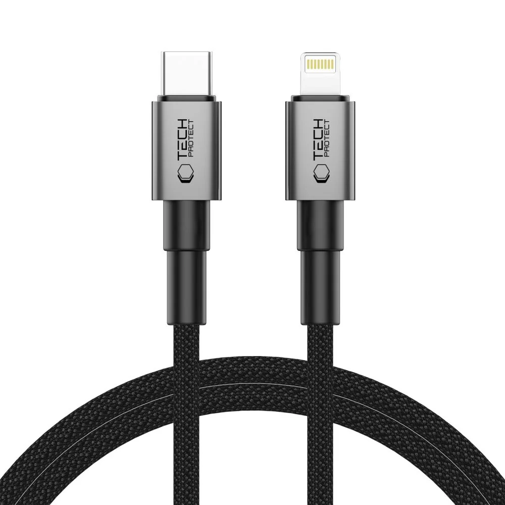 Tech-Protect Ultraboost DNA kábel USB-C / Lightning PD 27W / 3A 1m, šedý