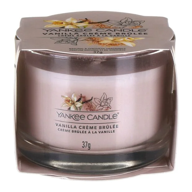 Yankee Candle - Votívna sviečka v skle Vanilla Creme Brulee