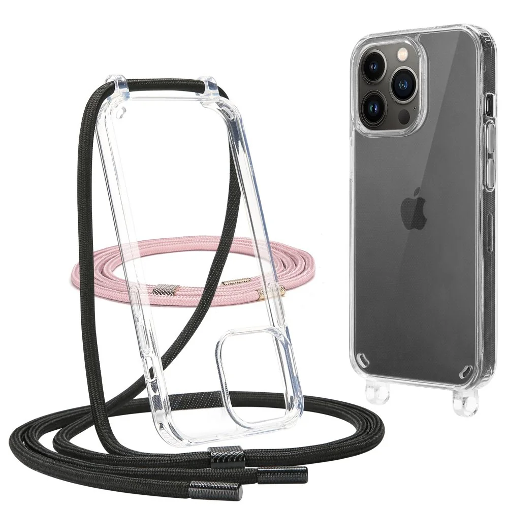 Tech-Protect FlexAir Chain kryt na iPhone 12 / 12 Pro, čierny/ružový 