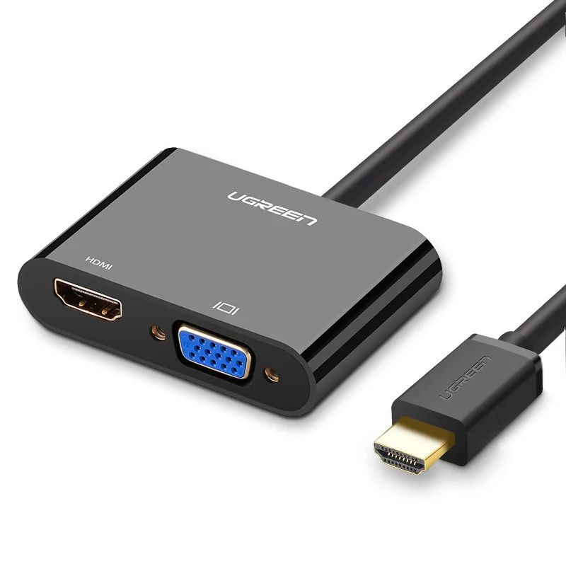 Ugreen CM101 adaptér mini HDMI - VGA / HDMI / 3.5mm jack, čierny