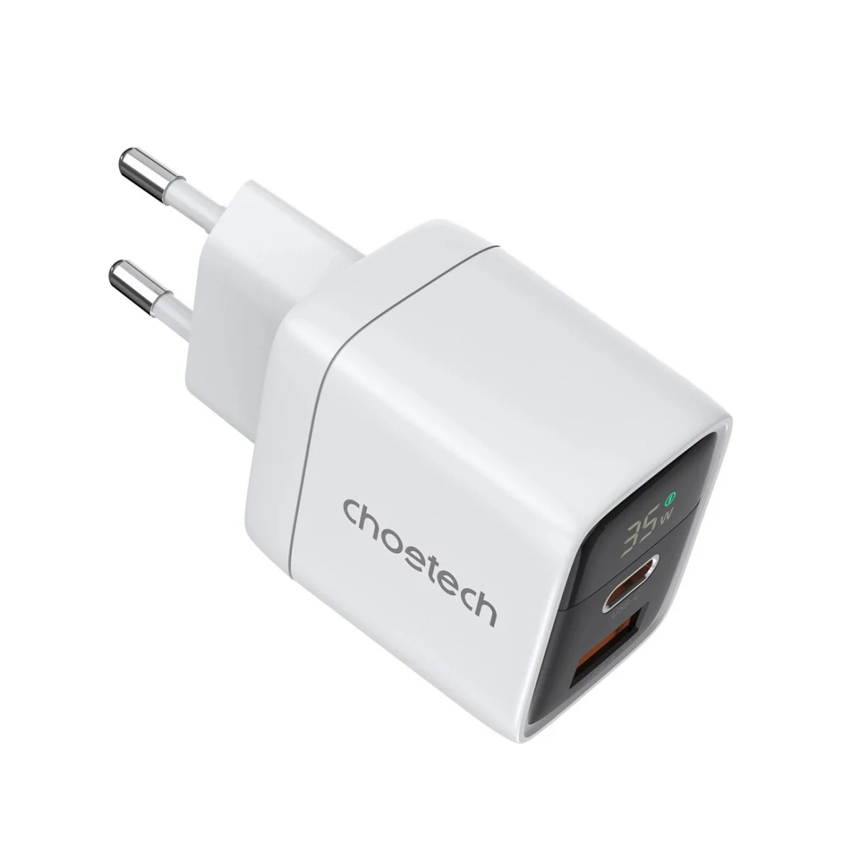 Choetech PD6052 GaN sieťová nabíjačka USB / USB-C 35W, biela 