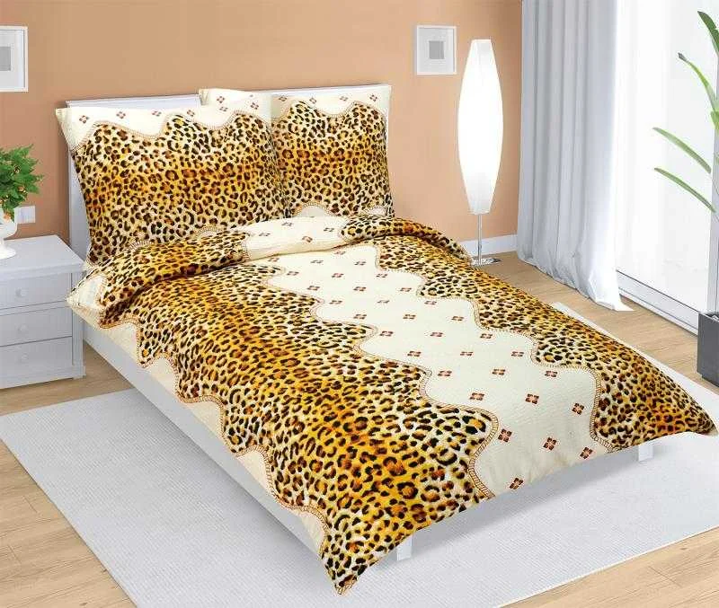 Obliečky krep 80/238 leopardí vzor 140x220, 70x90 1×1 ks, obliečky