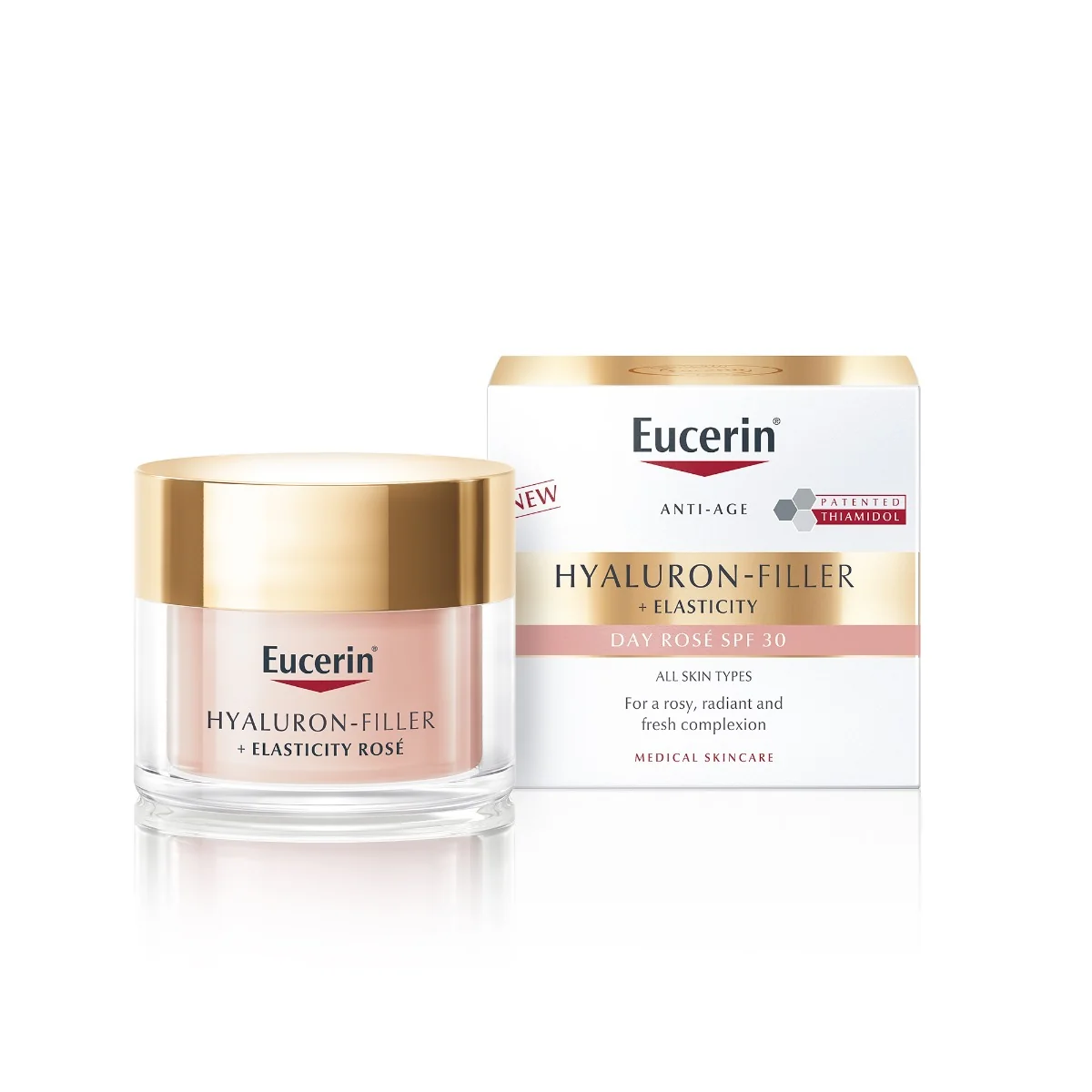 Eucerin HYALURON-FILLER + ELASTICITY Denný krém Rosé SPF 30 1×50 ml, denný krém