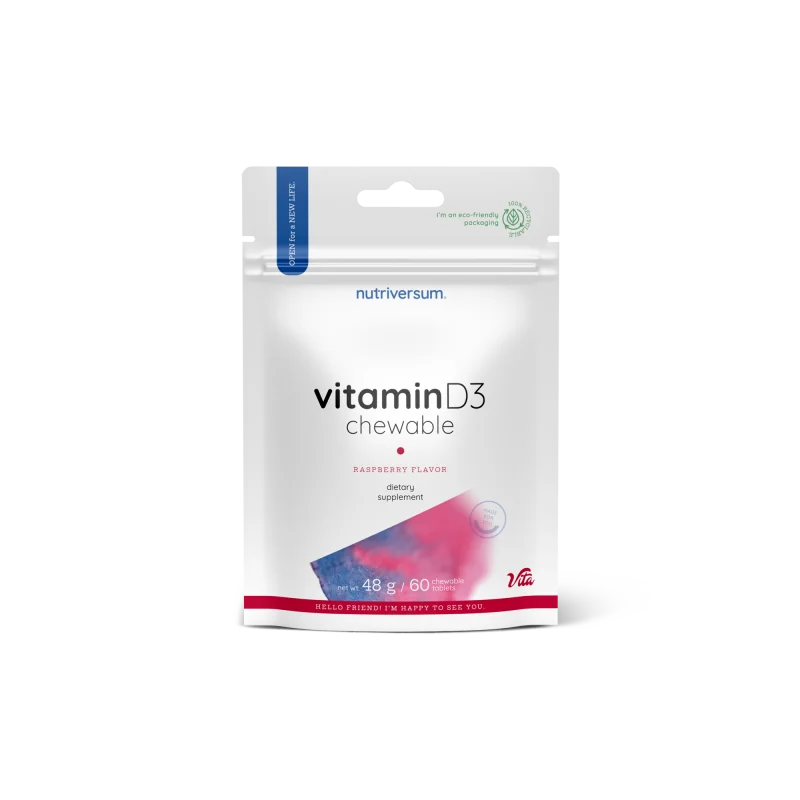 Nutriversum - VITA - Vitamin D3 chewable 60 žuvacích tabliet s obsahom vitamínu D3