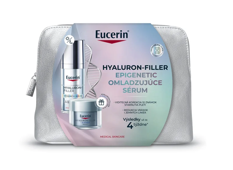 Eucerin Vianočná taštička HYALURON-FILLER EPIGENETIC Omladzujúce sérum + HYALURON-FILLER + 3x EFFECT Nočný krém