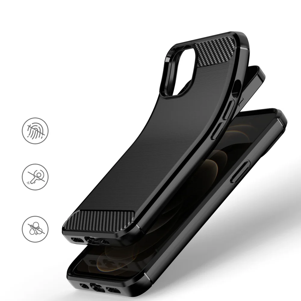 MG Carbon Case Flexible silikónový kryt na iPhone 13 mini, čierny 