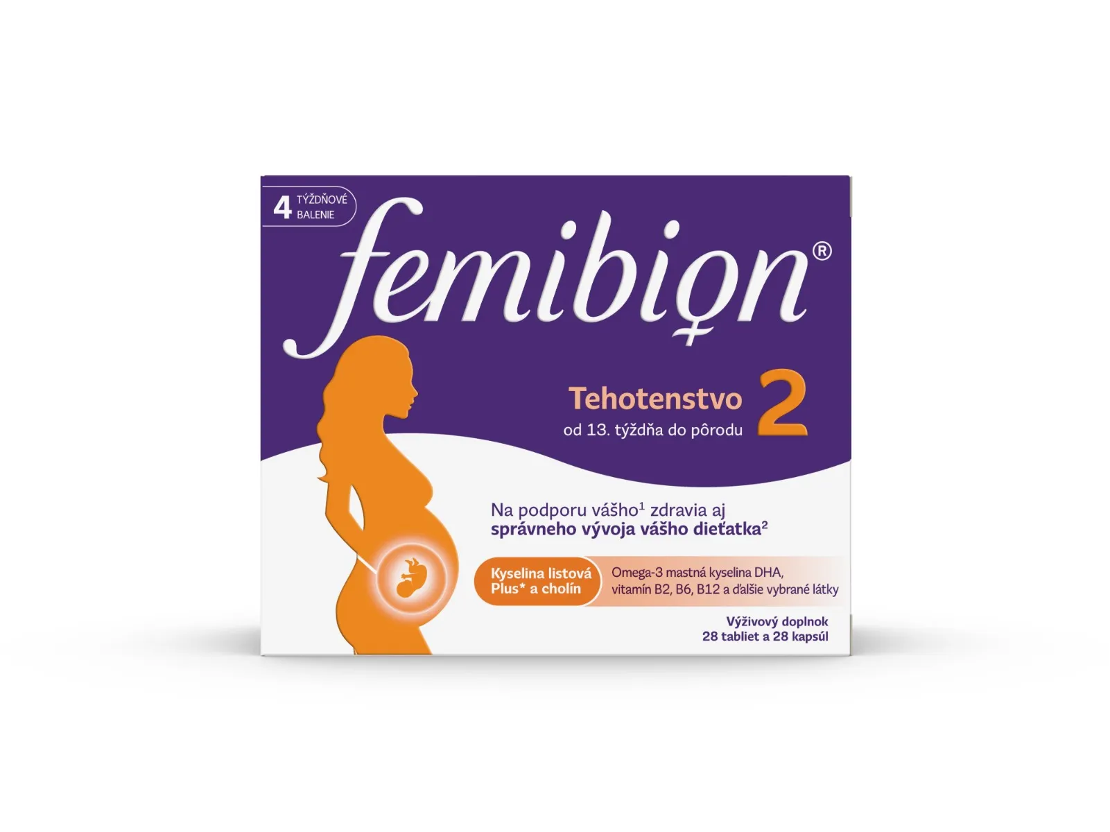 FEMIBION 2 Tehotenstvo, 28 tbl + 28 cps 1×28 tbl + 28 cps, výživový doplnok