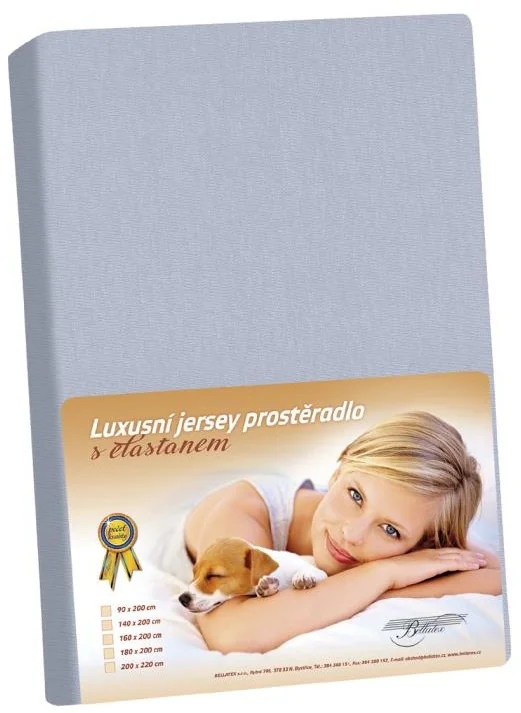 Jersey s elastanom prestieradlo 200x220 342 sv. šedá KL5