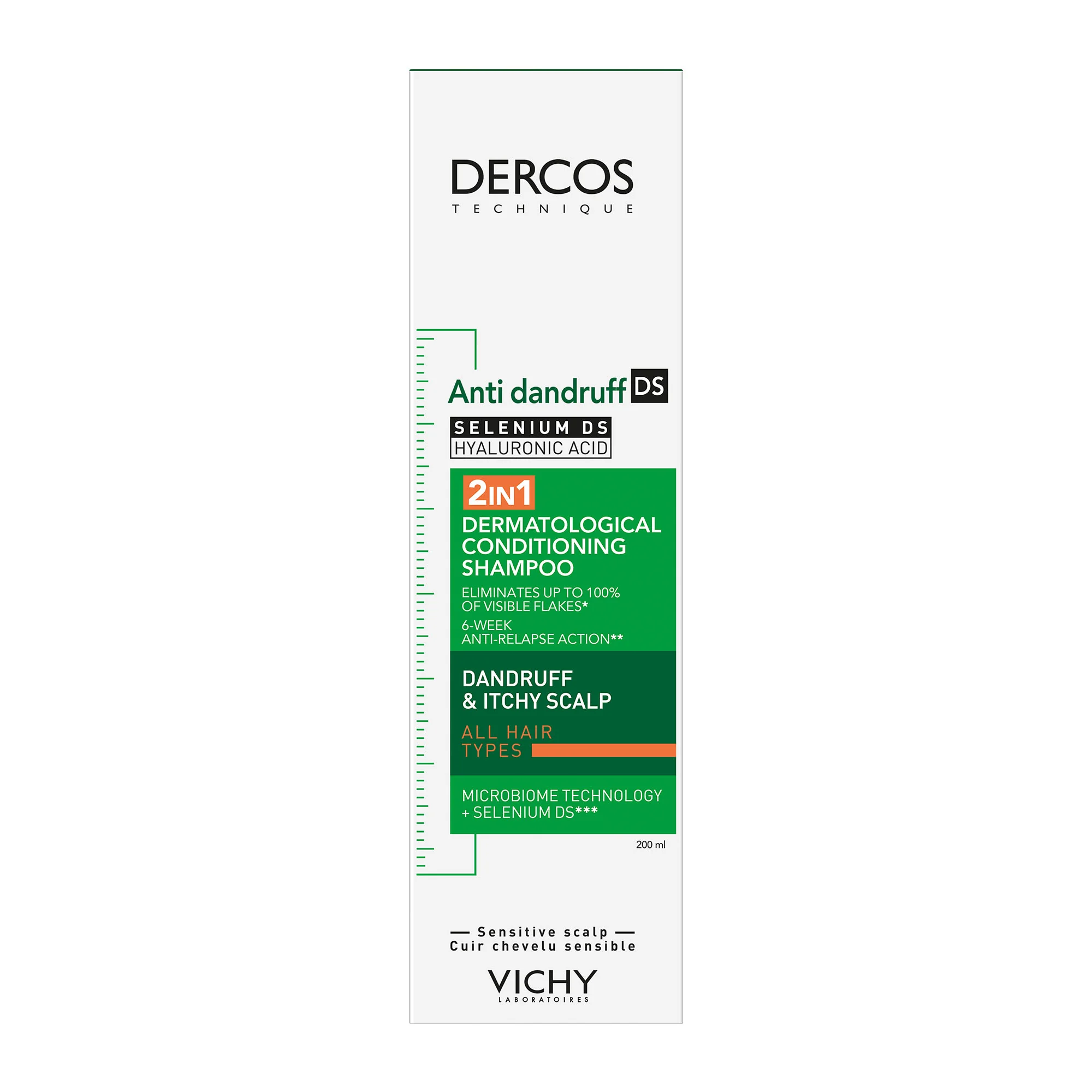 VICHY DERCOS 2v1 Šampón a kondicionér proti lupinám 1×200 ml, šampón a kondicionér