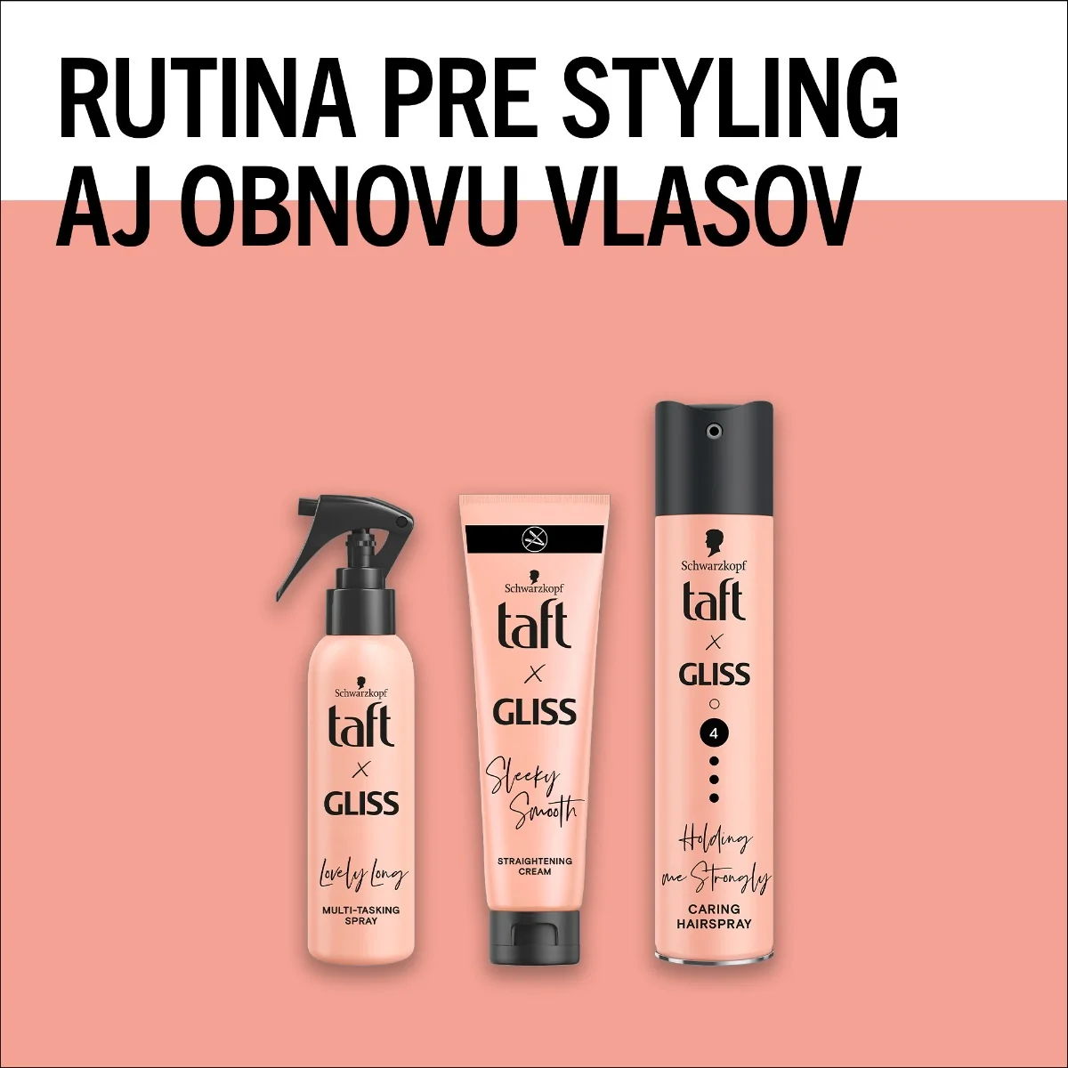 Schwarzkopf Taft x Gliss ošetrujúci lak na vlasy 1×250 ml, lak na vlasy