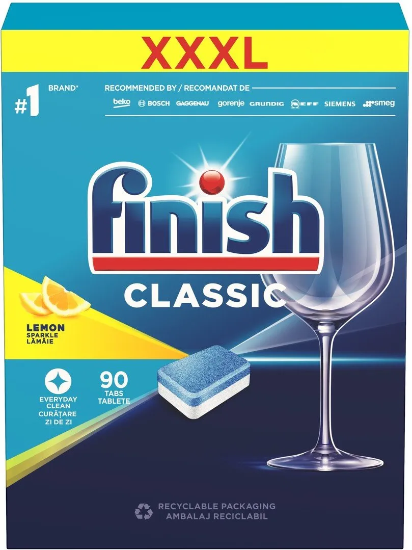 Finish tabs Classic Lemon 1×90 ks, tablety do umývačky