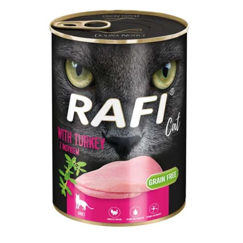 RAFI Cat Grain Free - Bezlepková konzerva s morčacím mäsom pre mačky 400g - konzerva