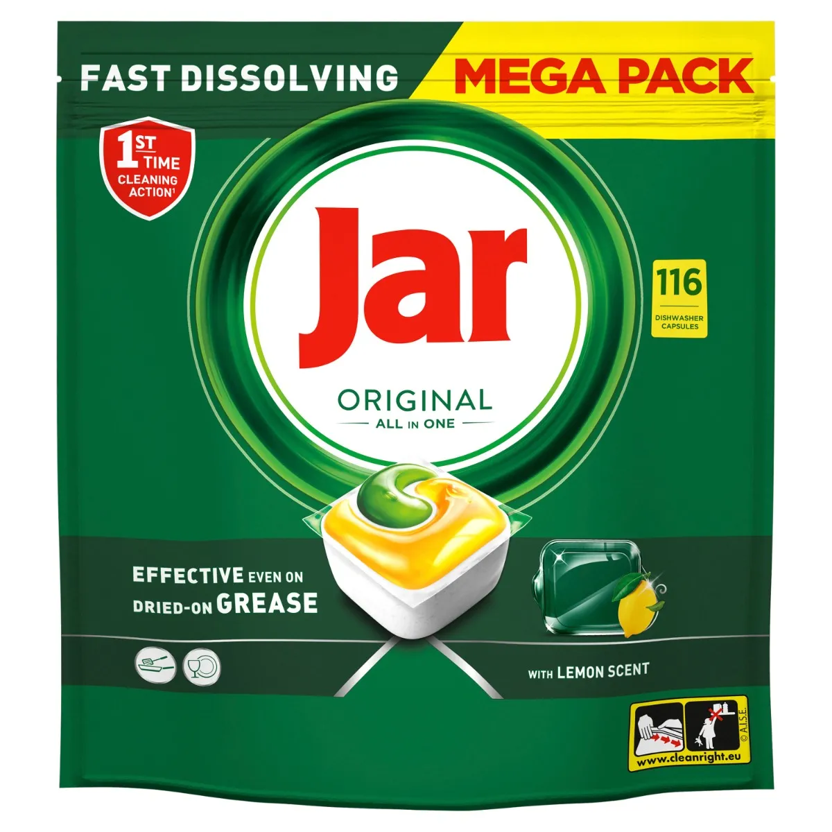 Jar All in One Lemon 116ks 1×116 ks, kapsule do umývačky