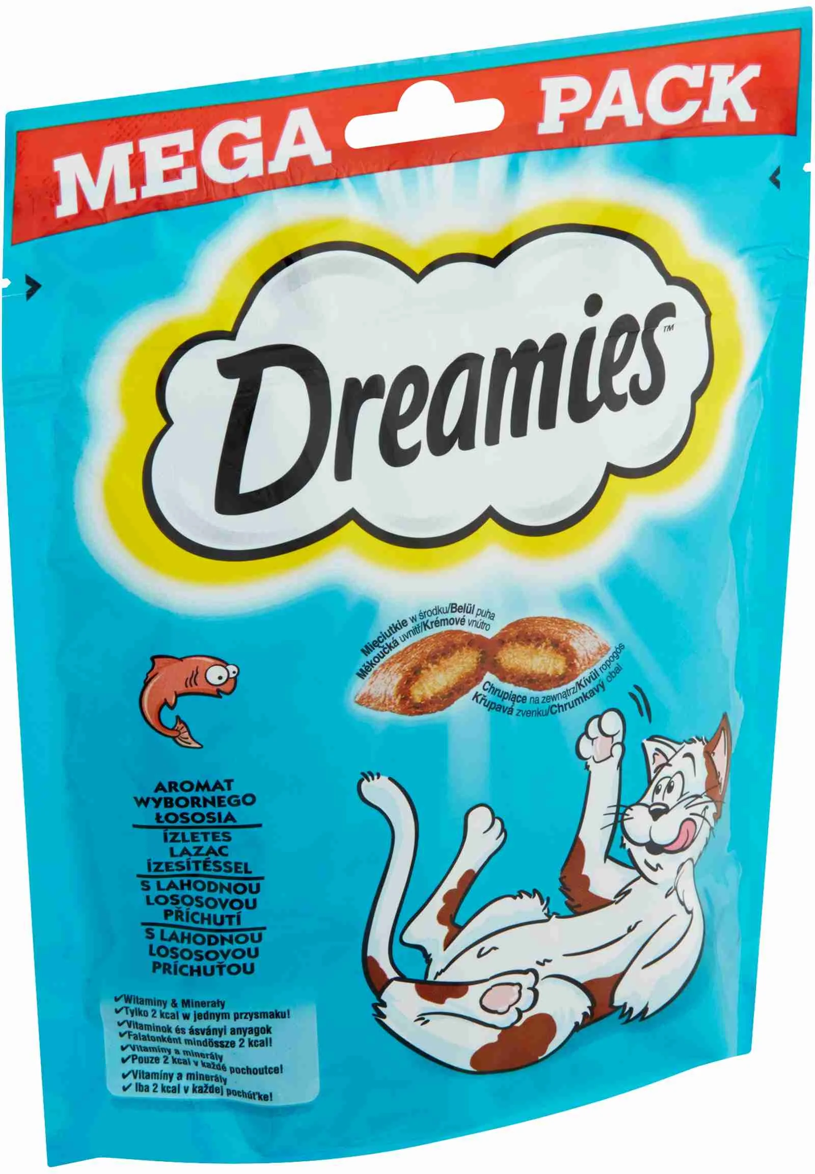 DREAMIES chrumkavá pochúťka s lososom 1×180g, krmivo s lososom